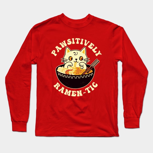 Cat and Ramen Long Sleeve T-Shirt by iamrobman